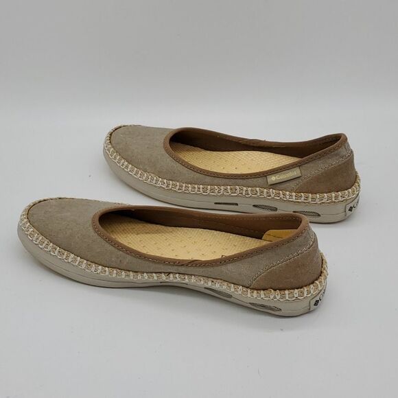 Columbia Vulc NVent Flat slip-on shoes Athletic Flat Canvas Tan Sz 7 Vulc NVent - Picture 3 of 7
